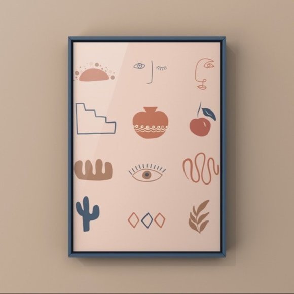 Modern minimalist boho natural abstract art print - Picture 1 of 3